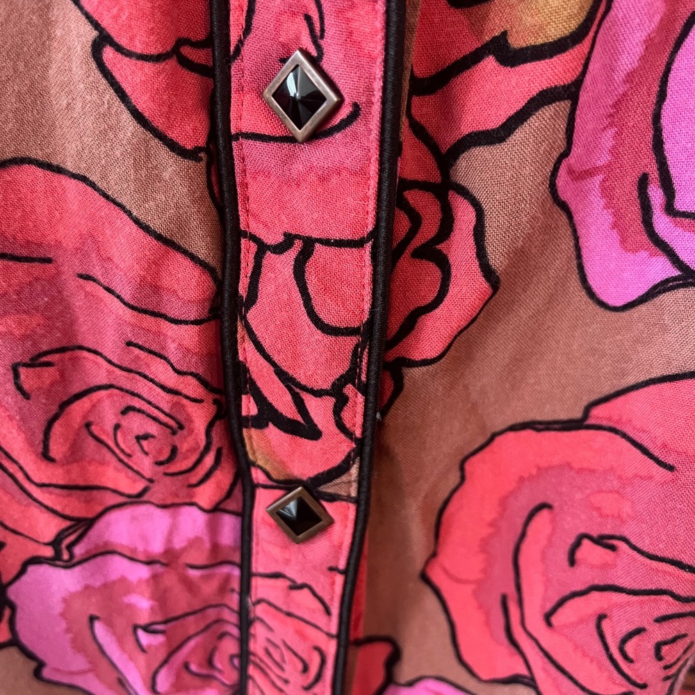 VTG WRANGLER Grateful Dead Bertha Rose Skull Custom  Button Down Size XL - Picture 8 of 11